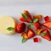 Image of White Chocolate Panna Cotta With Strawberries and Honeycomb
