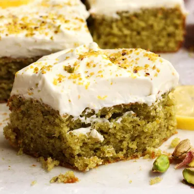 Almond Pistachio Cake With Lemon Butter Cream