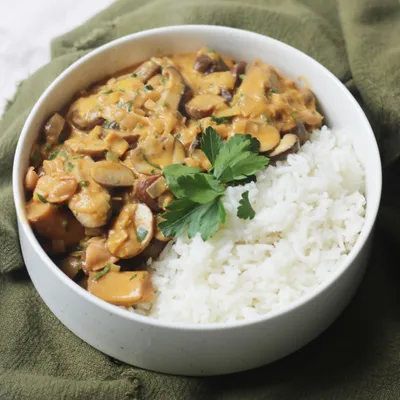 Mushroom Stroganoff With Rice