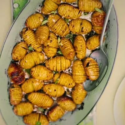 Hasselback New Potatoes with Oregano