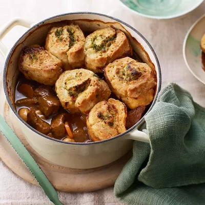 Beef and ale stew with horseradish dumplings