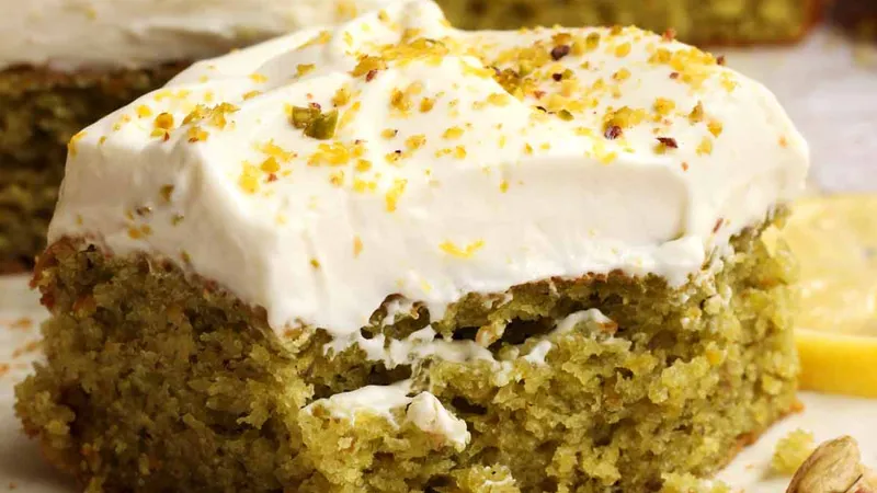 Almond Pistachio Cake With Lemon Butter Cream