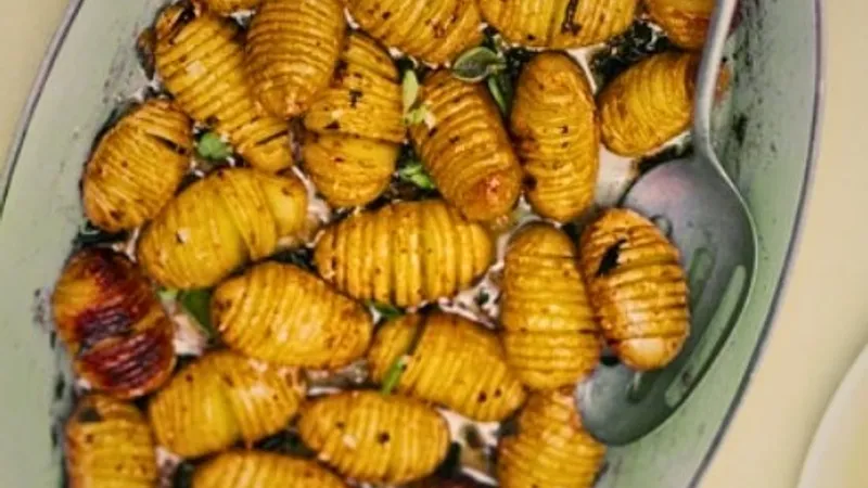 Hasselback New Potatoes with Oregano